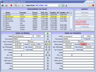 Import einer Spielermeldeliste im Programm STAPRO 4 PLUS